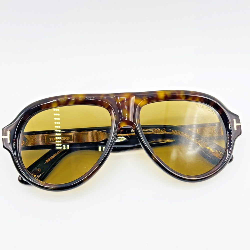 Tom Ford Sunglasses Icon FT1225 52N Havana Brown Pilot Brown Lens 59mm New